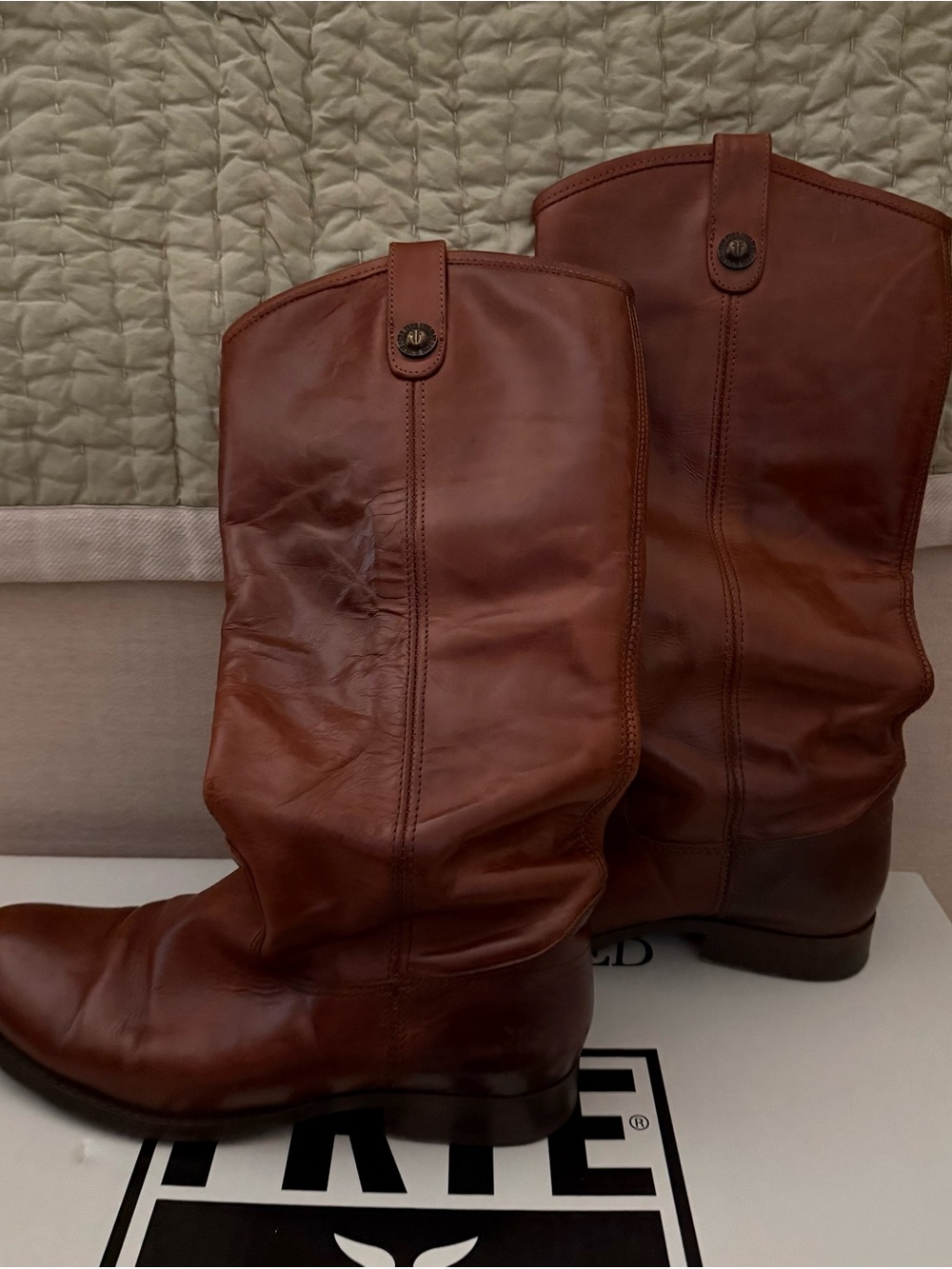 Frye Melissa Button Leather Pull-On Boots